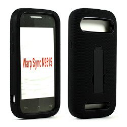 ZTE Warp Sync N9515 Armor Hybrid Stand Case (Black Black)